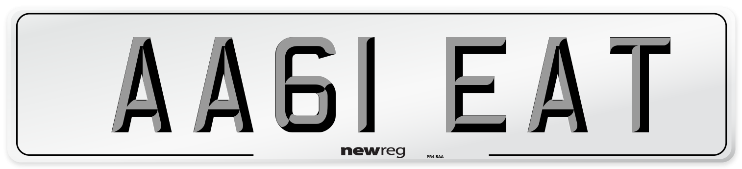 AA61 EAT Number Plate from New Reg